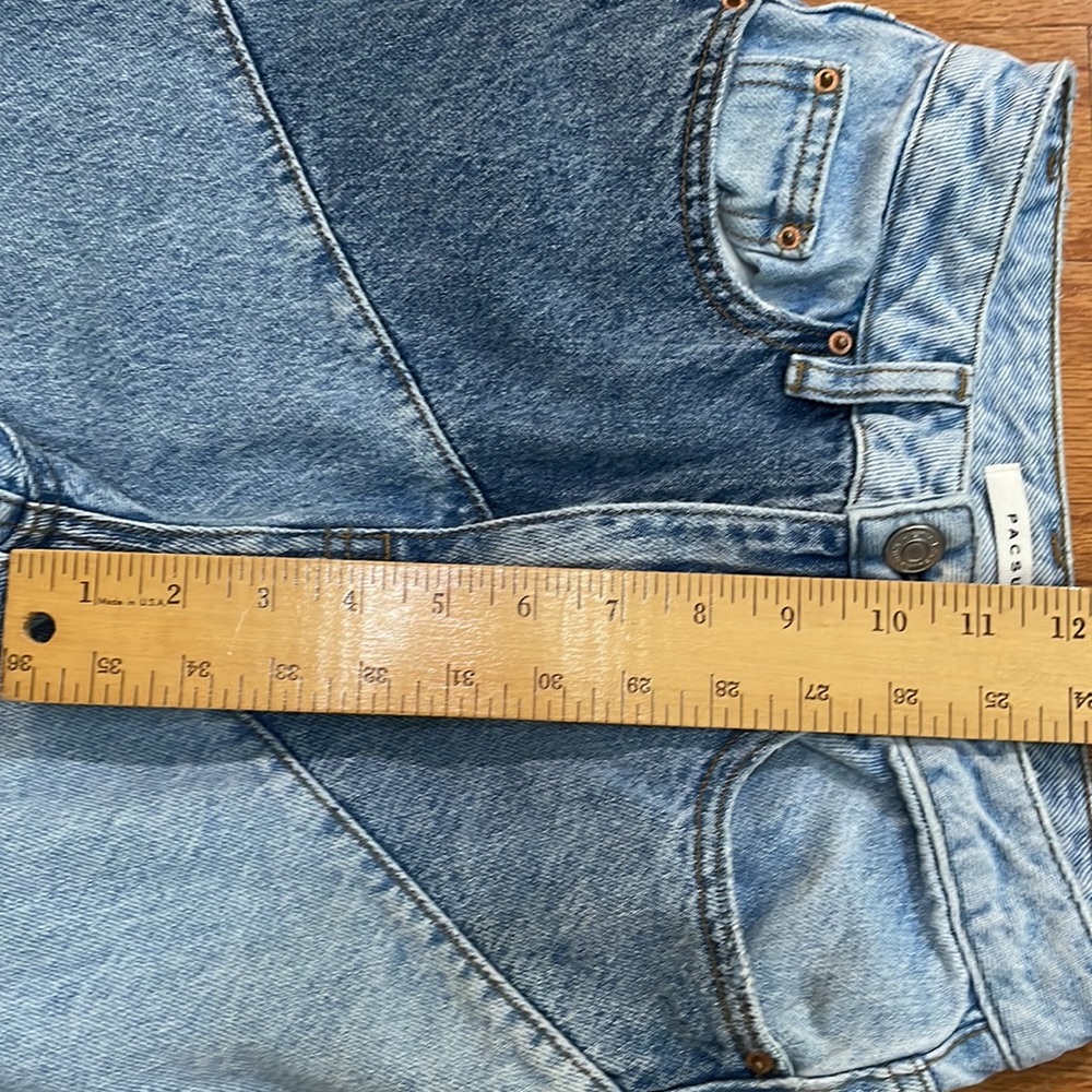 Pacsun Woman’s Size 24 90’s Boyfriend Jeans 100% cotton Patchwork fading - Picture 8 of 13